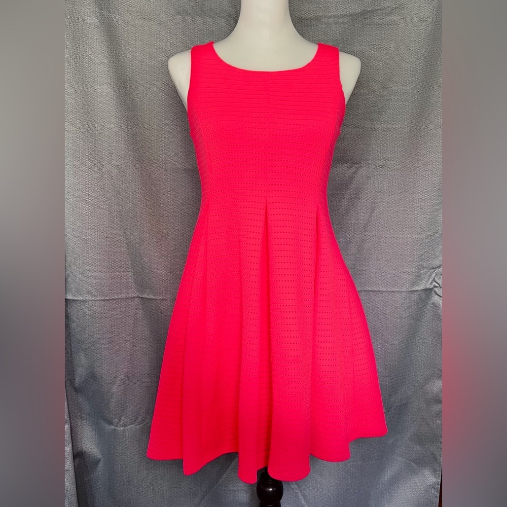 Nickie Lew Bright neon pink girls sleeveless zip up dress